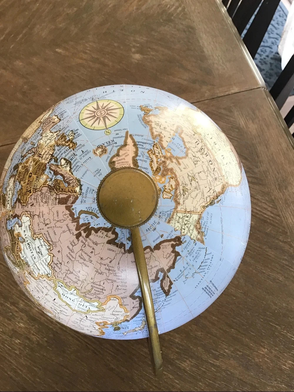 World desktop Globe On Wooden Base from India
